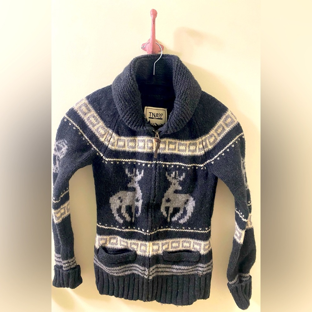 TNA Reindeer Lambwool Sweater - Picture 1 of 6